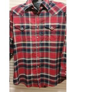 Vintage Men's Ely Cattleman' s Western Shirt/ Pearl Snap Buttons - Size L